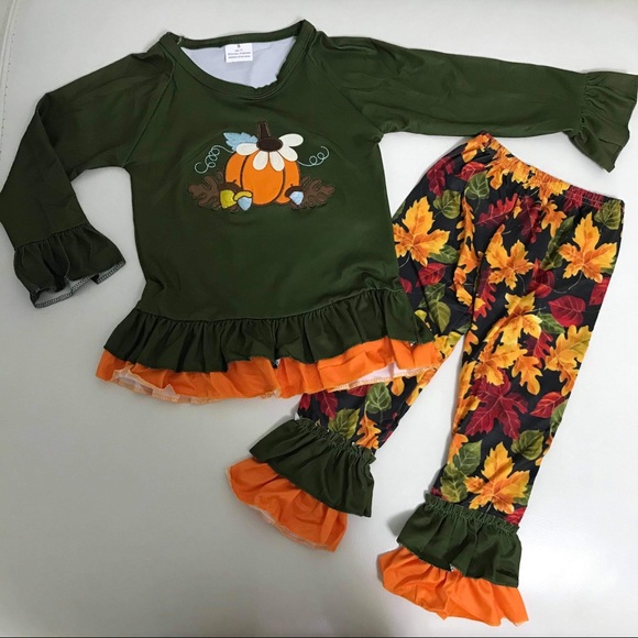 Thanksgiving pumpkin 🎃 autumn 🍂 Cute Pants Set - Picture 2 of 7